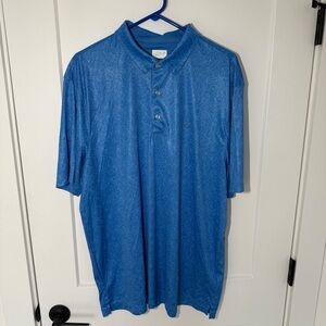 Greg Norman The Shark Stretch Performance Golf Course Print Polo.